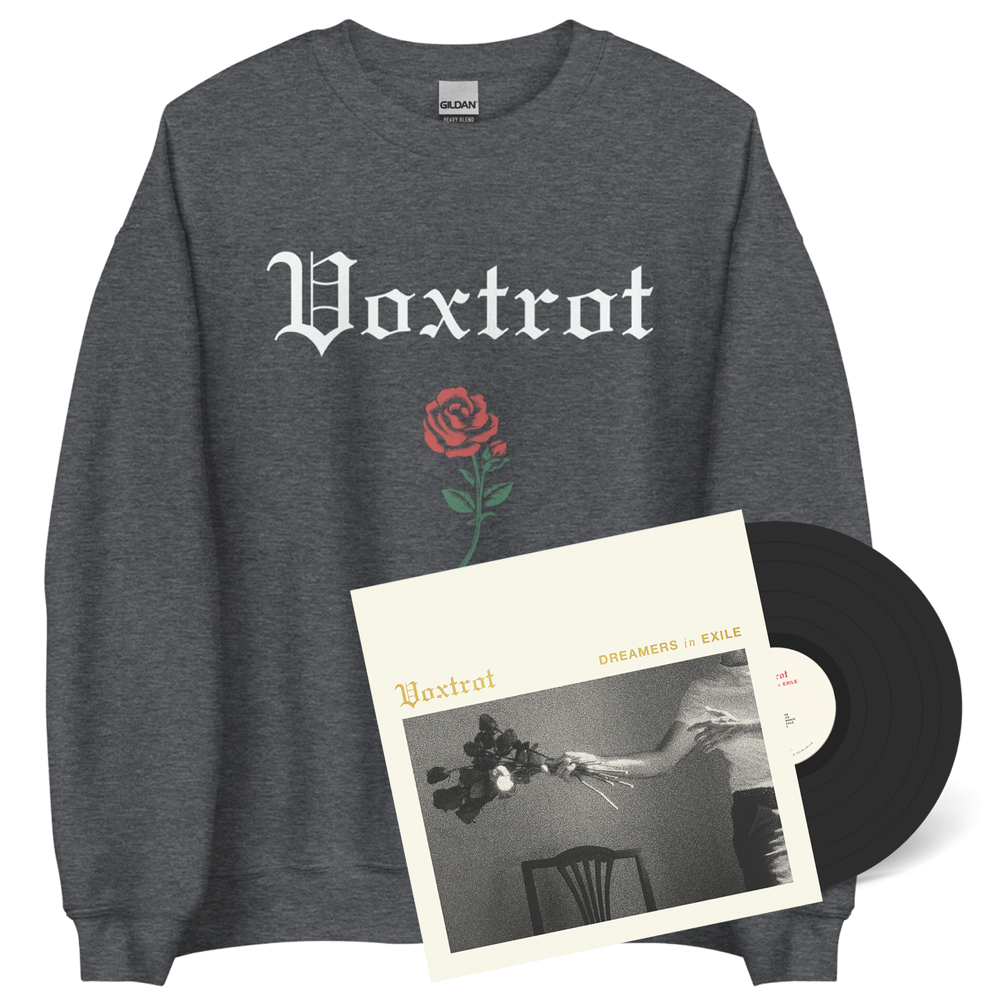 VOXTROT - Dreamers in Exile LP and Rose Sweatshirt Bundle- Save 5%